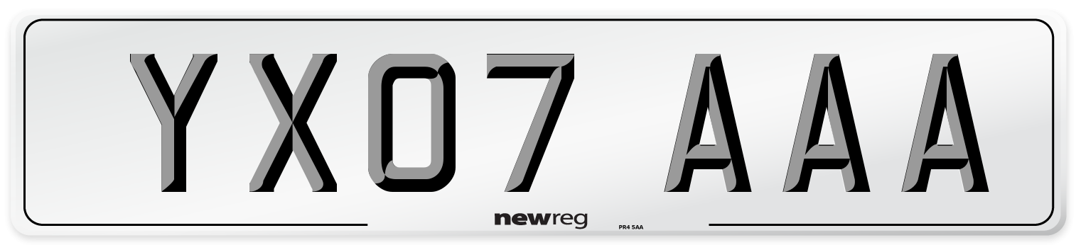 YX07 AAA Number Plate from New Reg